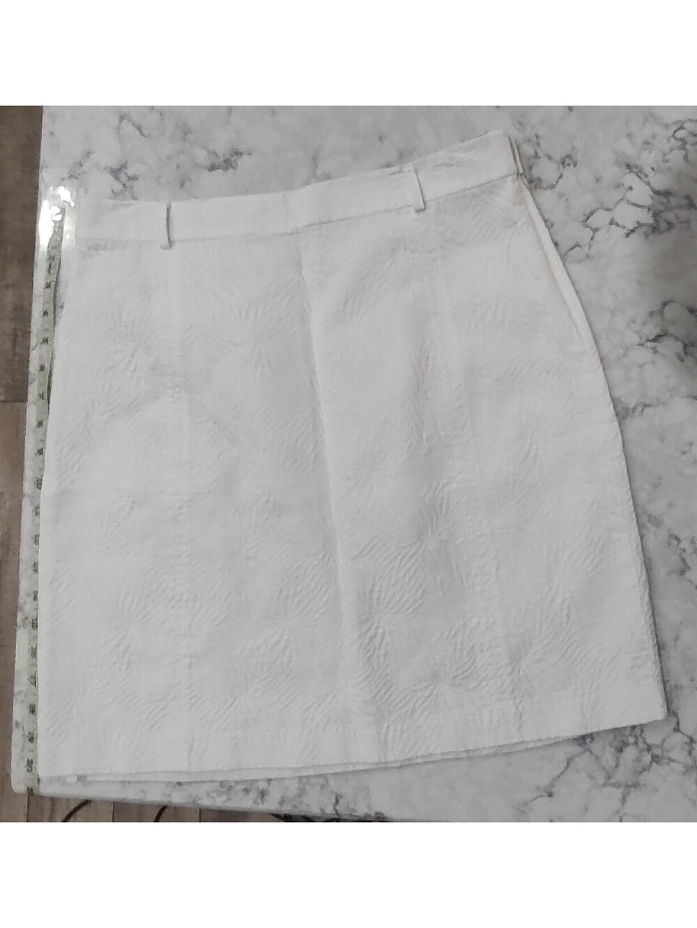 Milly White Cotton and Silk Blend Mini Skirt Size 12 #Preppy #Resortwear #Chic